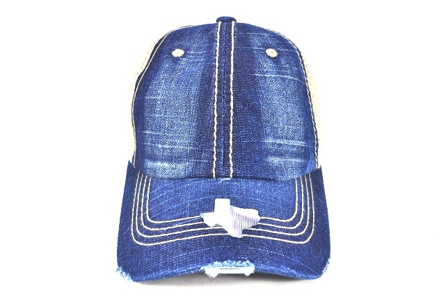 TS-005 PIGMENT VINTAGE THICK STITCH MESH CAP B.DENIM/KHAKI